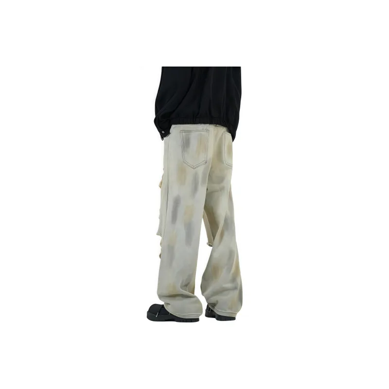 YINLEI Jeans Men Yellow Mud-3
