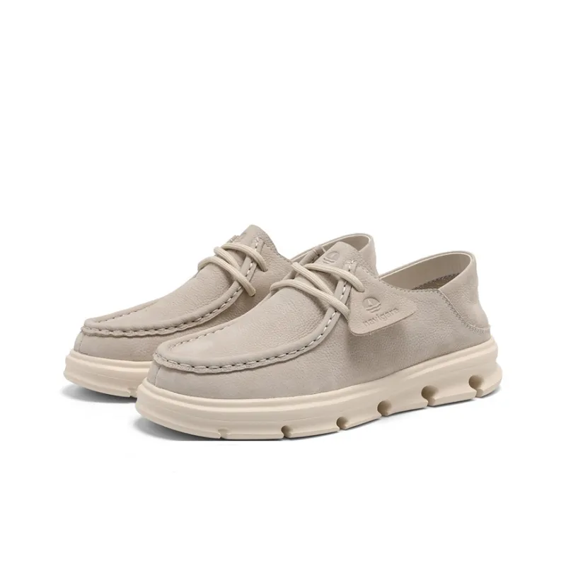 NAVIGARE Small Sailboat Height Increasing Low Top Casual Shoes Women's Ecru-2