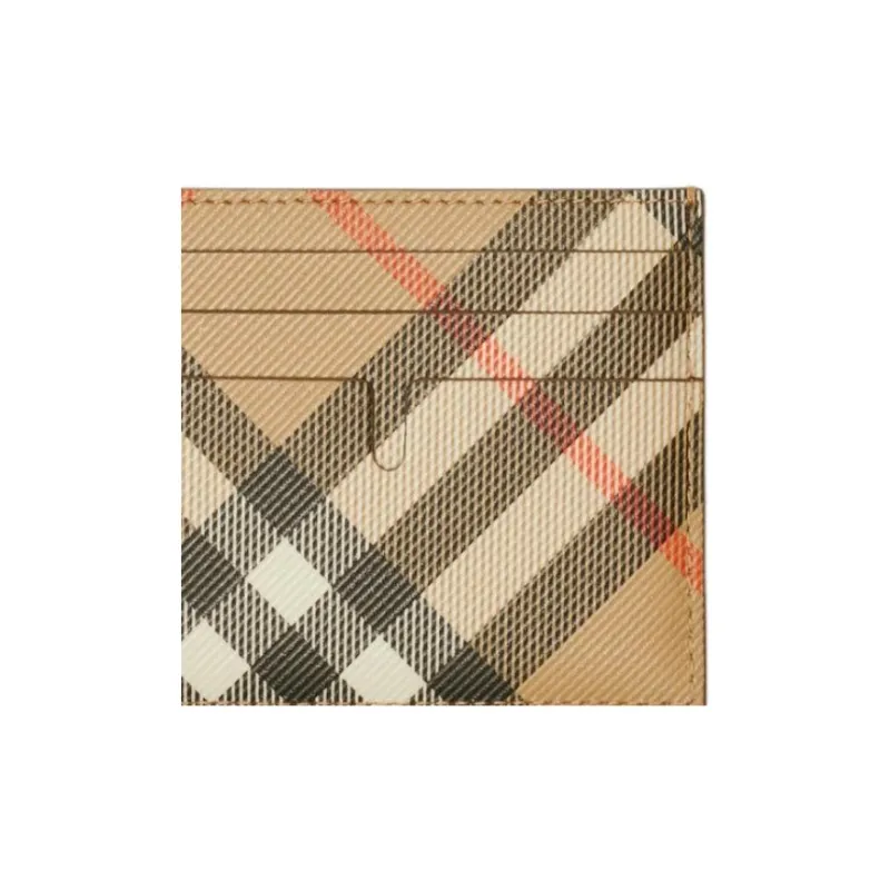 Burberry Polyurethane Coated Polyester Card Holder Men's Sand-3