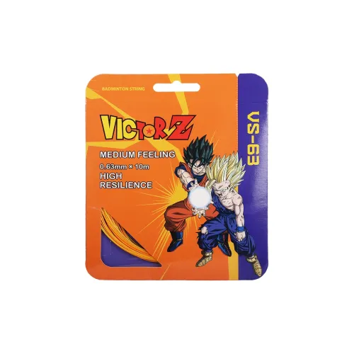 VICTOR Badminton Racket Strings Bright Yellow/Neon Orange Nylon Unisex 0.63mm X 10m