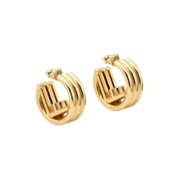 FENDI Bronze Earrings Women's Gold