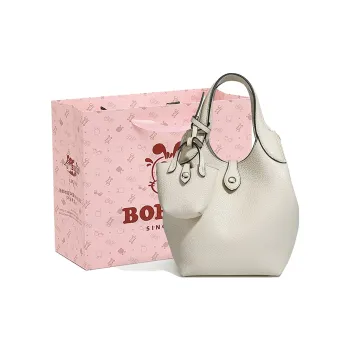 BOBDOG PU Shoulder Bag, Crossbody Bag, Handbag, Bucket Bag Small Size Women's Ecru/Pink/Yellow
