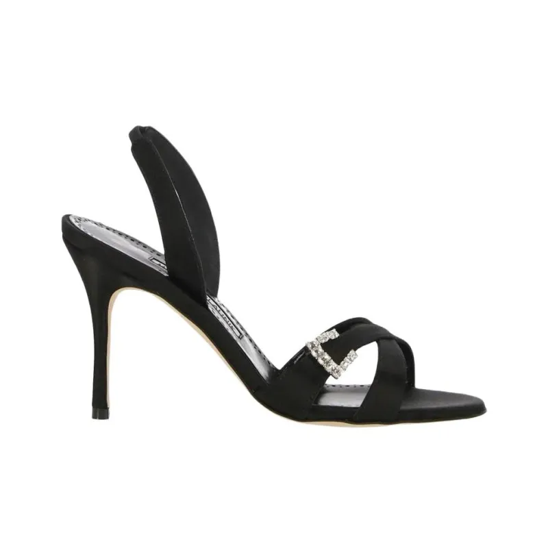 MANOLO BLAHNIK One Strap Sandals Women's Black-1