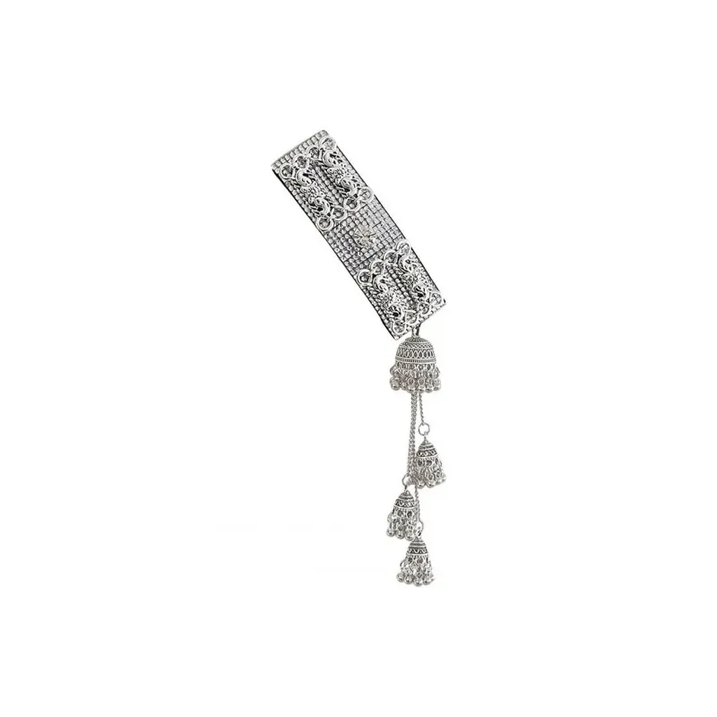 Future Maple Ethnic Style Silver Fringe Bangs Clip Shaping-3