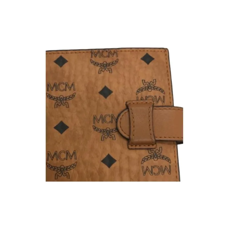 MCM Essential Visetos Origina Canvas Card Holder Mini Unisex Cognac-2