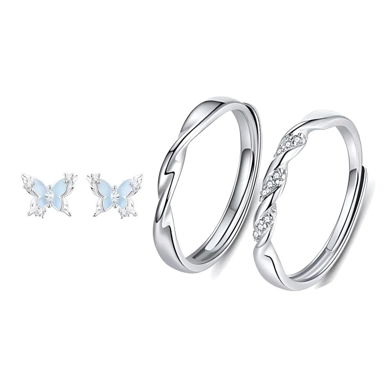 Kowloonko Niche Fashion With Premium Feel Adjustable Opening Ring Unisex-0