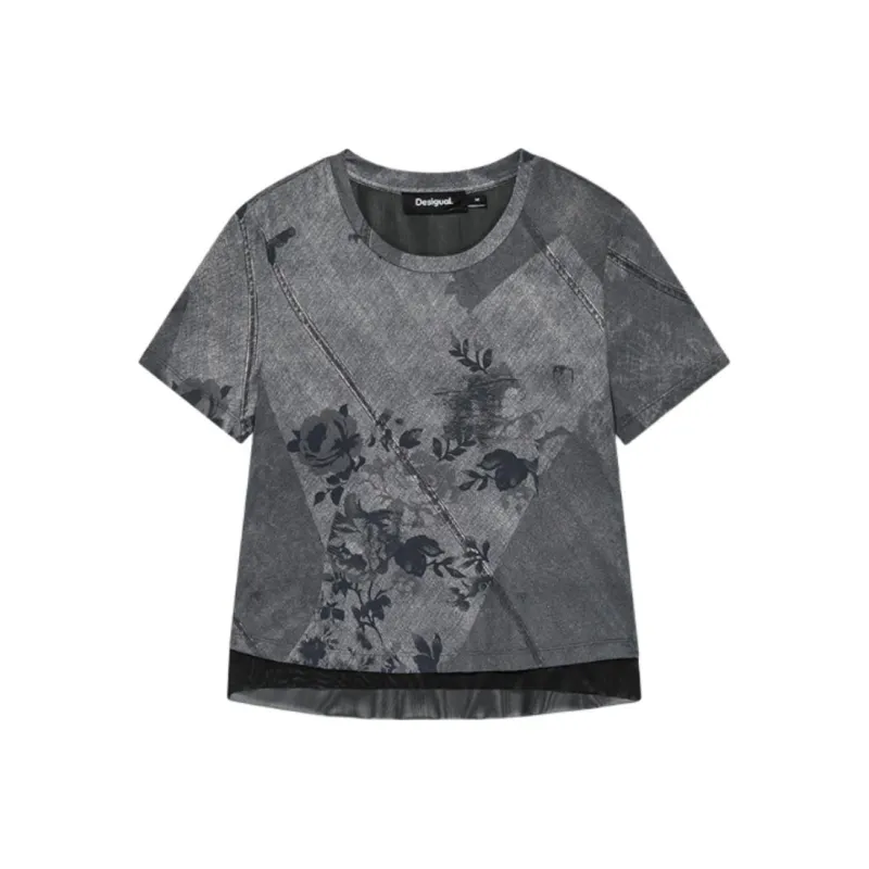 Desigual T Shirts Women's Black With Print-0