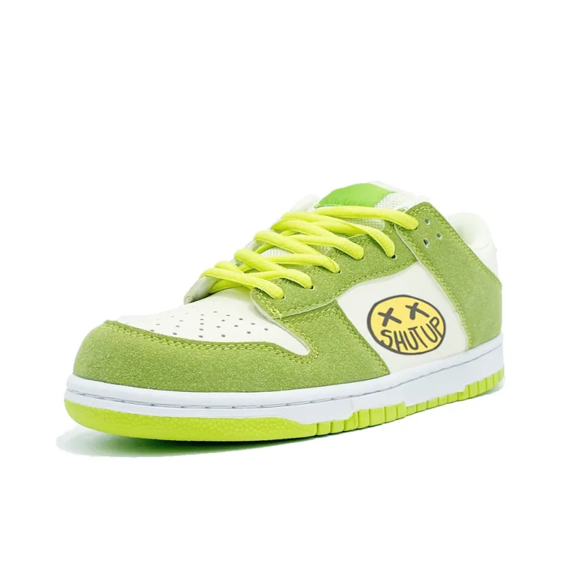 PAIN OR PLEASURE Low Top Skateboard Shoes Unisex Apple Green-1