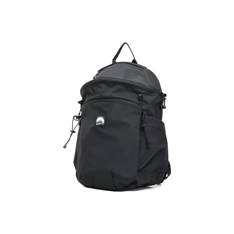 MYEDITION 18L Backpack Outdoor Bag Fabric Black/Greige/Long Flower Baskets Purple Unisex-9