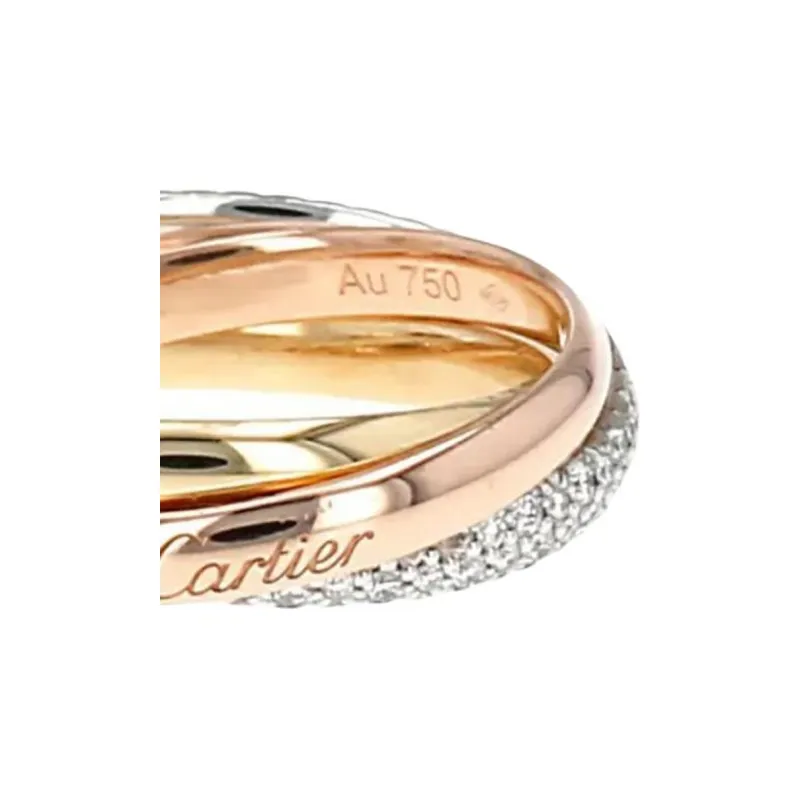 Cartier Pre owned Small 18kt Gold Trinity Diamond Ring-2