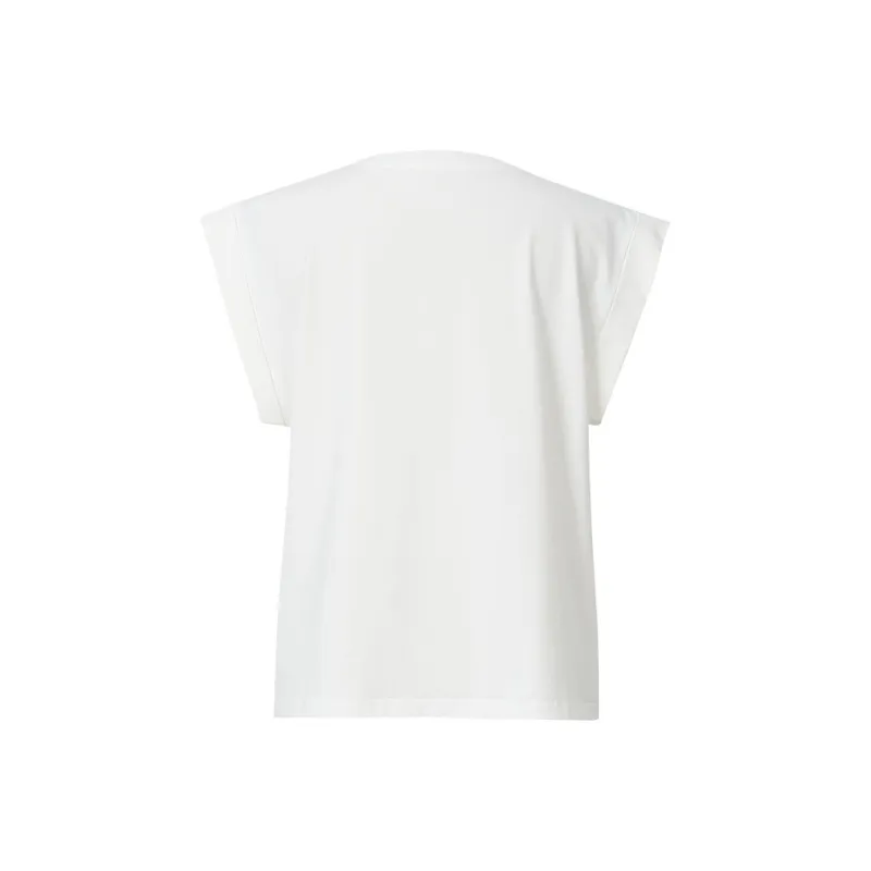 Hopeshow T Shirts Women's Raw White 001-1