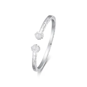 YUOFFICIAL 999 Fine Silver Bangles Unisex