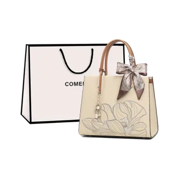 COMELY Cow Leather Handbag, Shoulder Bag, Crossbody Bag Regular Women's Apricot