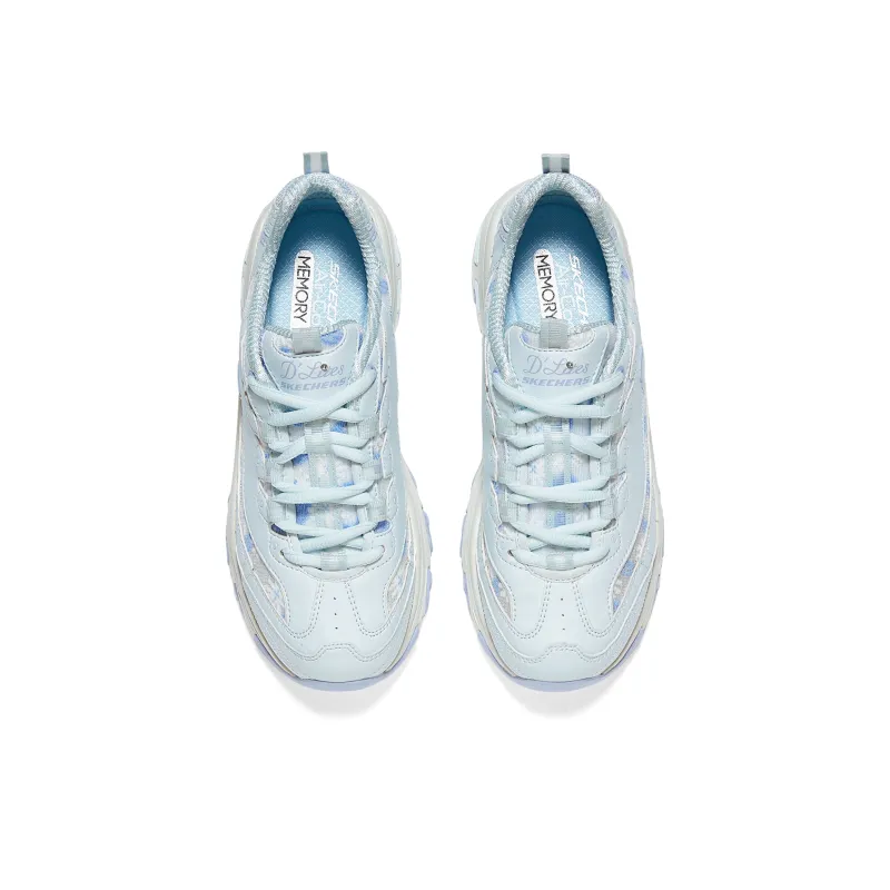 Skechers DLITES Wear Resistant Low Top Chunky Sneakers Women's Light Blue-2