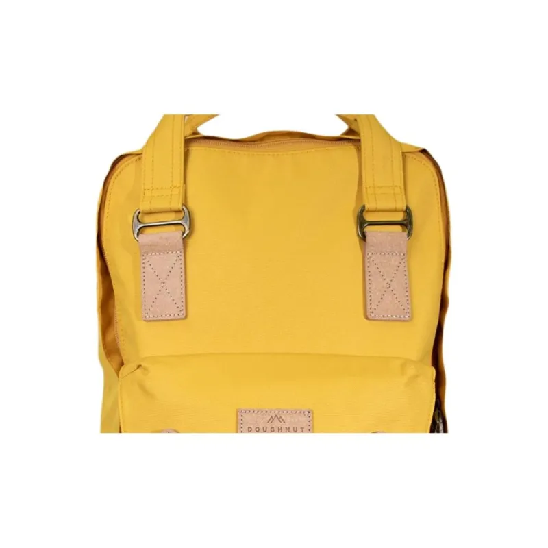 Doughnut Recycled Material Backpack Large Size Unisex Mustard Yellow-3