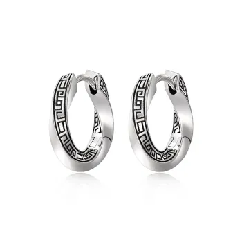 IDEAGEMER 925 Sterling Silver Earrings Men's