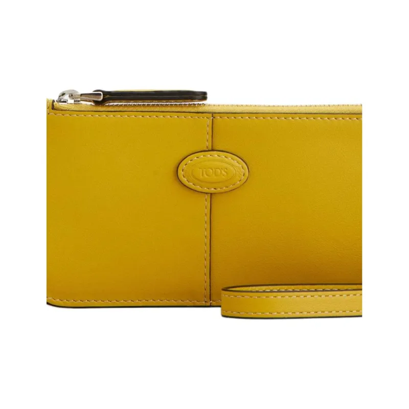 TOD'S Calfskin Eyeglass Pouch Unisex Yellow-3