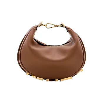 FENDI Calfskin Shoulder Bag, Crossbody Bag, Handbag Mini Women's Dark Brown