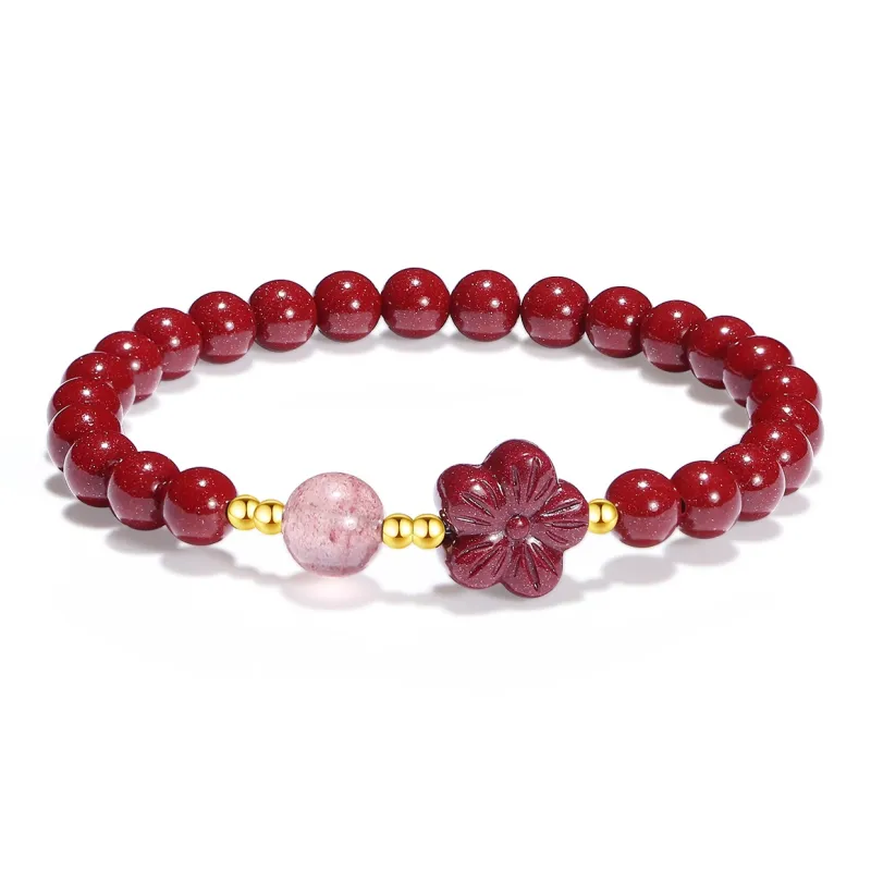 PUTUOSHANWENCHUANG Synthetic/Artificial Cinnabar Jade Bracelets Unisex-0