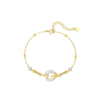 Andaozi Hetian Jade Bracelets Pale Greenish White Jade Women's