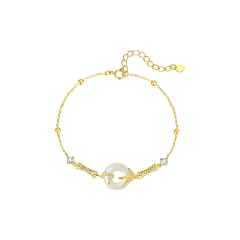 Andaozi Hetian Jade Bracelets Pale Greenish White Jade Women's-0