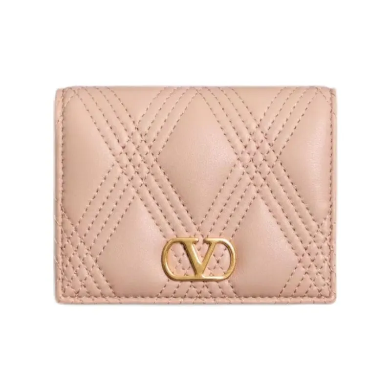 Valentino GARAVANI Leather Wallet Women's Rose Cinnamon-0