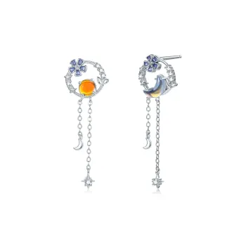 Diamond International 925 Sterling Silver Earrings Women's