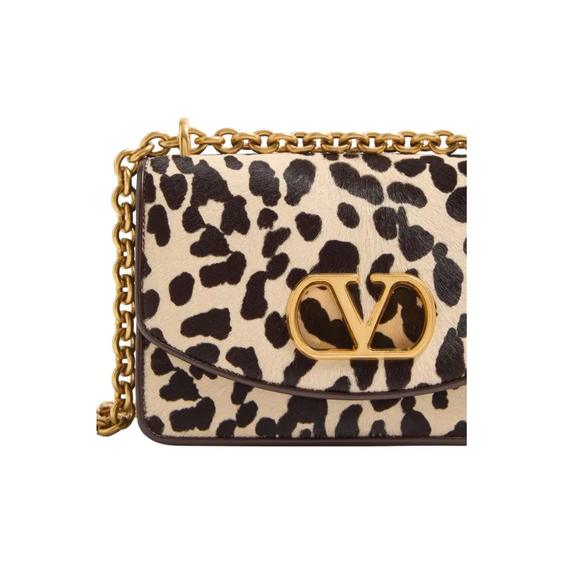 Valentino Calfskin Crossbody Bag, Shoulder Bag Trumpets Women's Brown-5