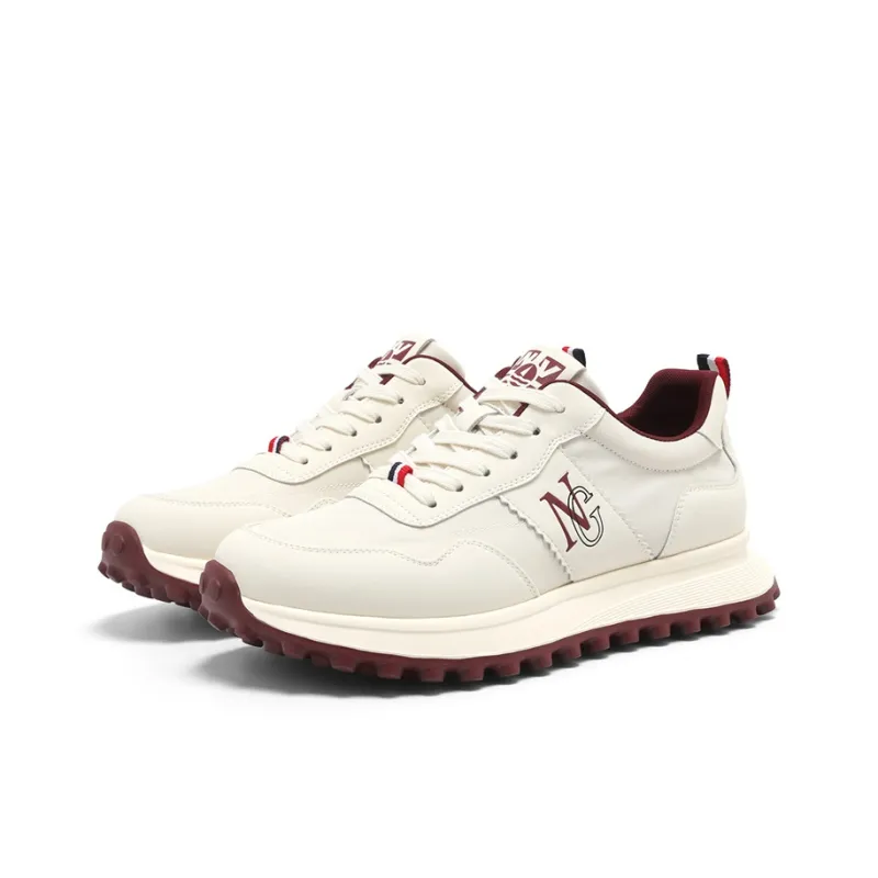 NAVIGARE Small Sailboat Breathable Height Increase Low Top Casual Shoes Men's White Red-2