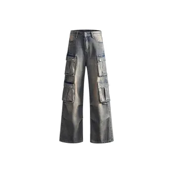 SNOW FLYING Jeans Unisex Vintage Blue