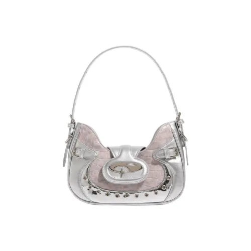 Bullrun Artificial Leather Shoulder Bag, Crossbody Bag Women's Black/Silver