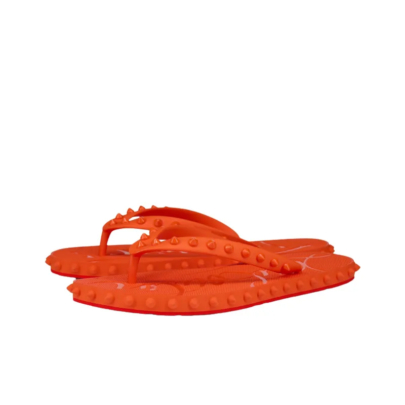 CL LUBOTING Loubi Flip Flops Women's Orange-2