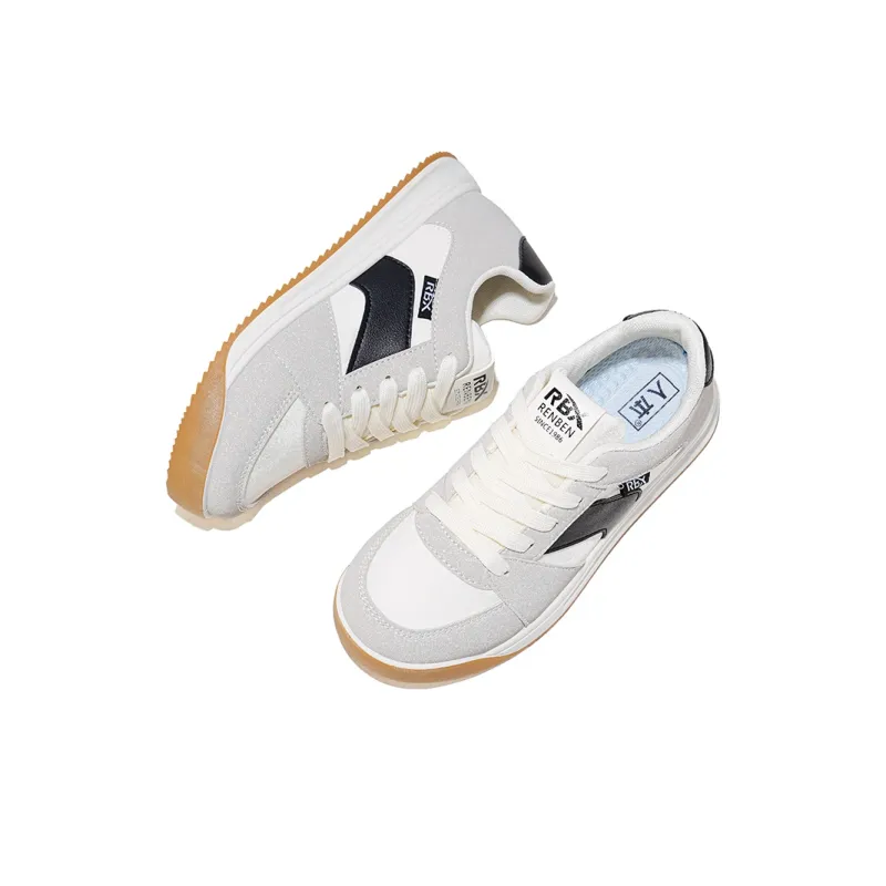 RENBEN Lightweight Support Low Top Skateboard Shoes Women's Greige-2