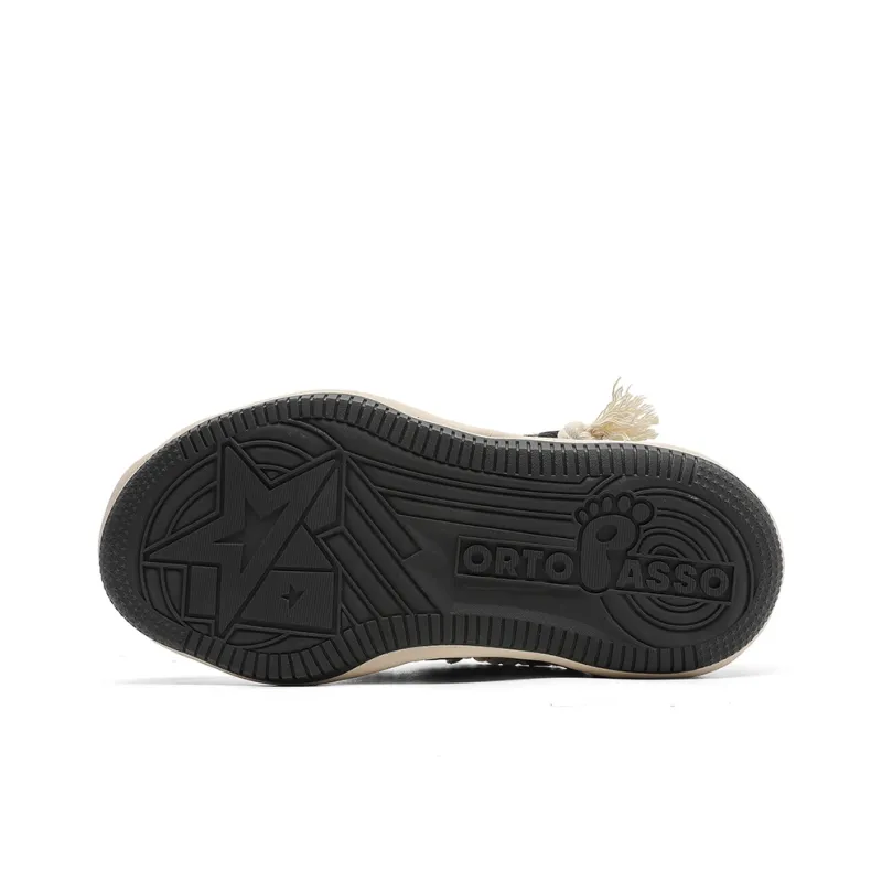 APRHE Low Top Skateboard Shoes Unisex Black White-4