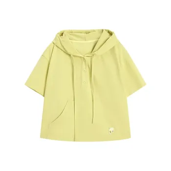 Fragment Crop Tops Women's Green Yellow