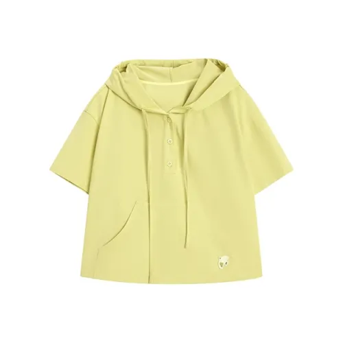 Fragment Crop Tops Women's Green Yellow