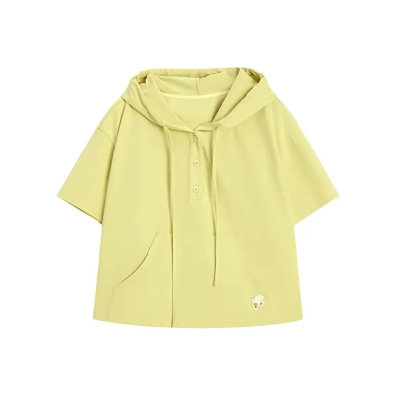 Fragment Crop Tops Women's Green Yellow-0