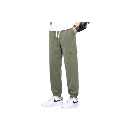 Tonlion Casual Pants Unisex Army Green