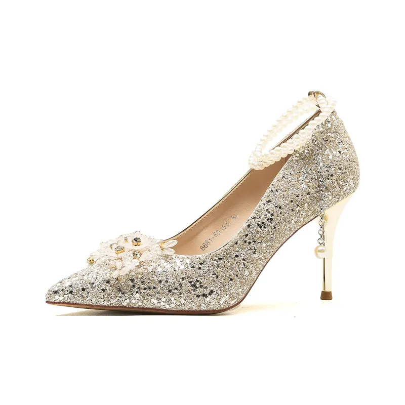 MADALLO High Heels Women's Champagne/Silver/Black-1