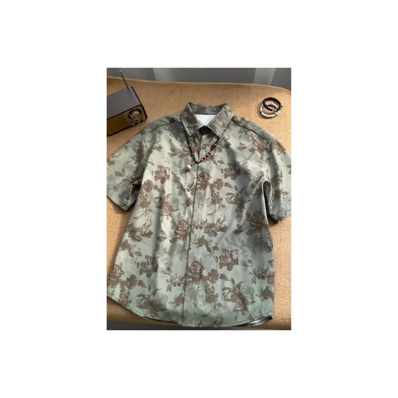 RASHOMONG Shirts Unisex Rose Green-3