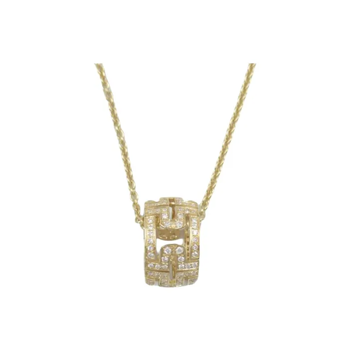BVLGARI 2010s 18K Yellow Gold Parentesi Diamond Necklace-0
