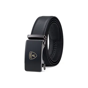 Automobili Lamborghini Cow Leather Belts Men's 3.5cm