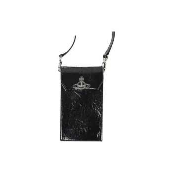 Vivienne Westwood Polyurethane Shoulder Bag With Cell Phone Pouch Women's Black