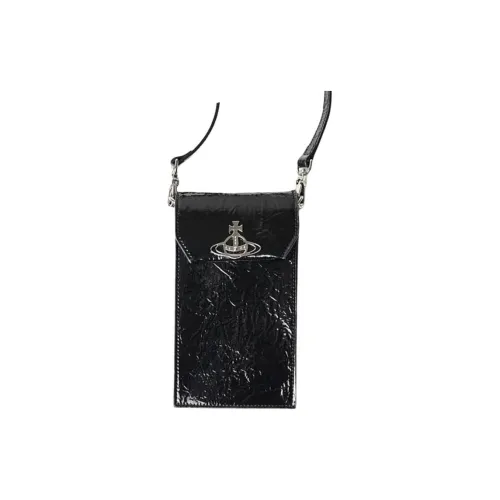 Vivienne Westwood Polyurethane Shoulder Bag With Cell Phone Pouch Women's Black