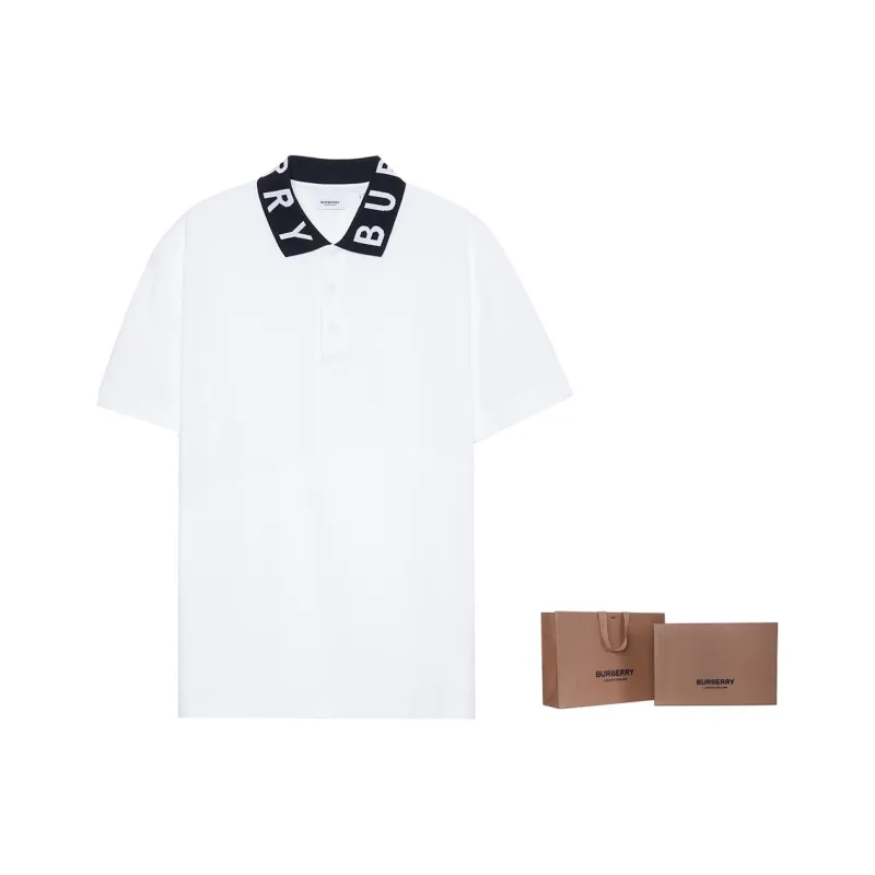 Burberry Ryland Collar Logo Polo White/Black-4