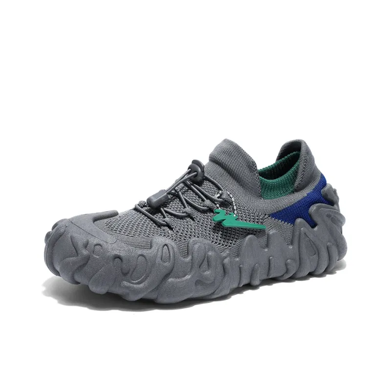 Binary Lightweight, Breathable, And Slip Resistant Low Top Chunky Sneakers Men's Gray-5