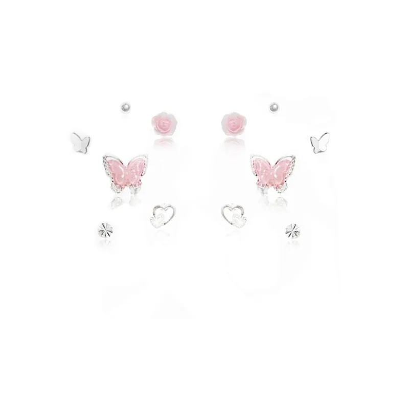 SHEEHHYY Alloy Stud Earrings Women's-4