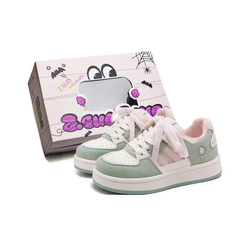 Z.SUO Coverage, Abrasion Resistant, Balance, Lightweight, Height Increasing Low Top Skateboard Shoes Women's-6