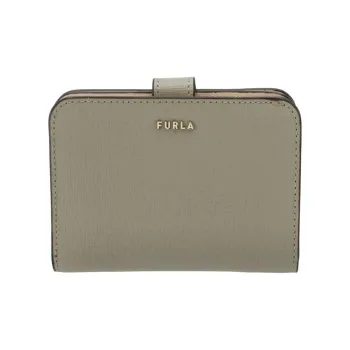 Furla Babylon Embossed Calfskin Wallet Small Size Women's Greige