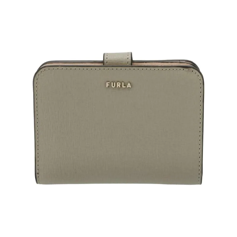 Furla Babylon Embossed Calfskin Wallet Small Size Women's Greige-0